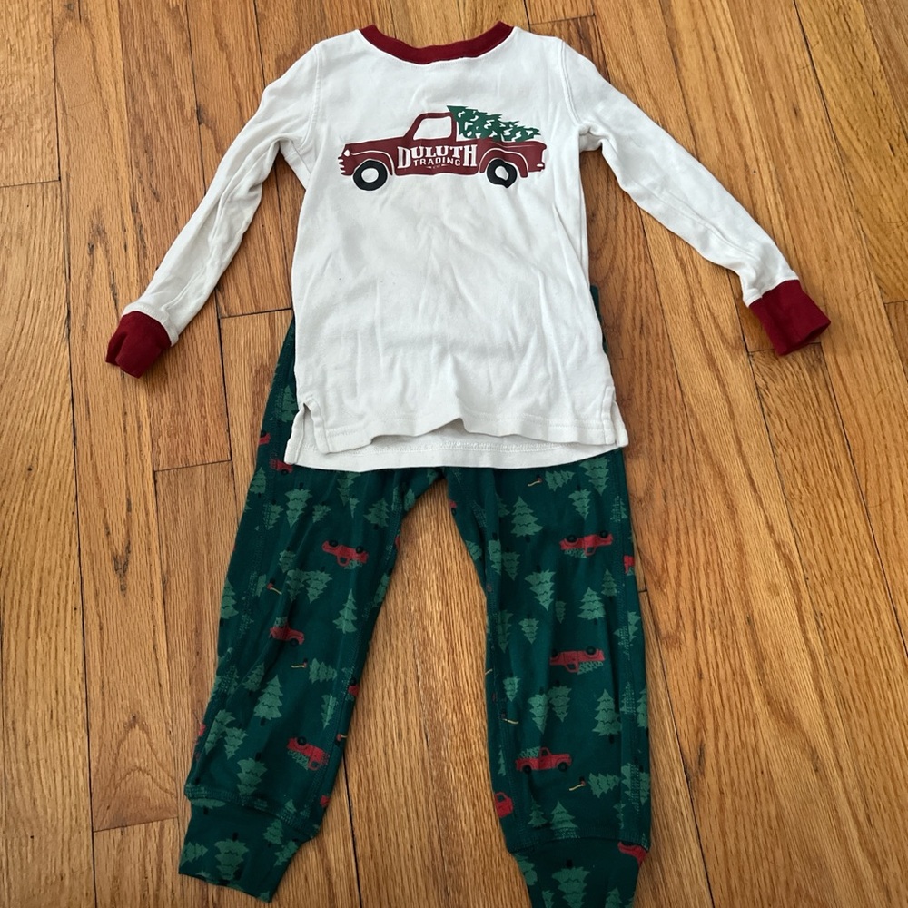 Duluth Trading Co Kids Pajama Set - White and Red